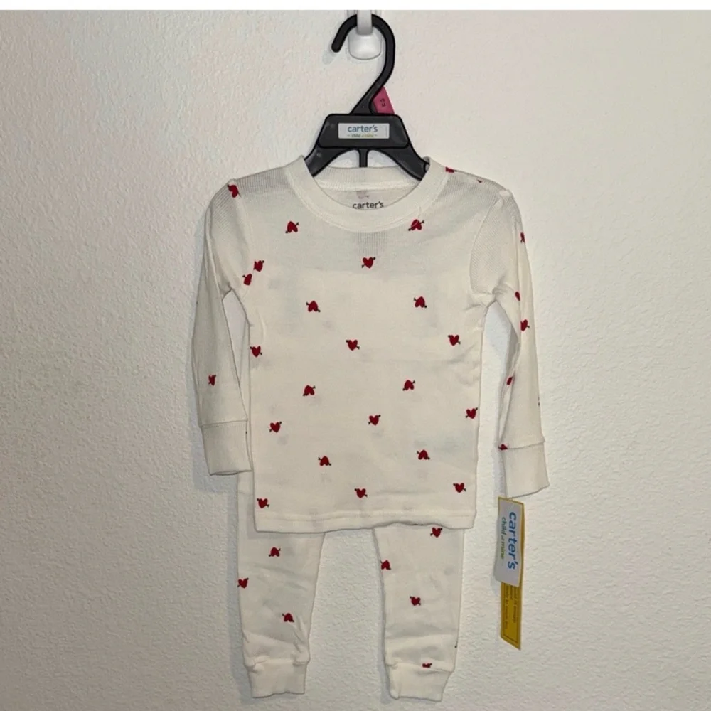 Carter's White Pajama Set with Red Butterfly Print